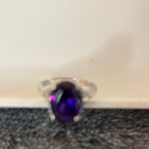 Oval Stone Silver Ring